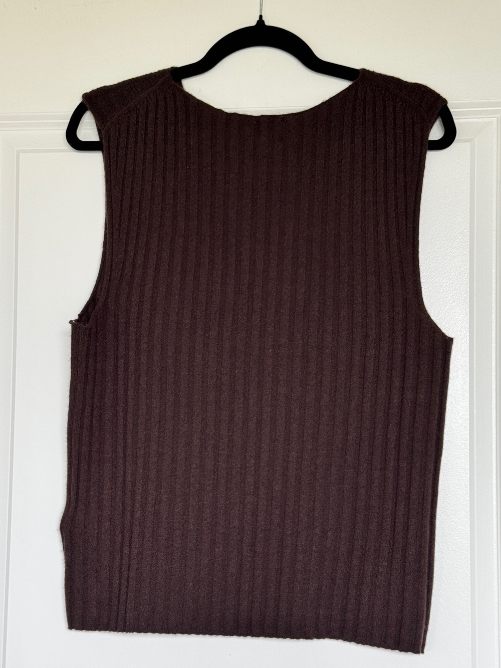 NEW J. CREW Wide-rib cashmere sweater shell heather chocolate XL CO327 *FLAW* - Picture 4 of 15